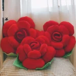 Rose Flower Decorative Pillow – Plush Stuffed Flower Cushion for Sofa, Bed & Window Décor | Valentine’s Day & Birthday Gift - Image 2