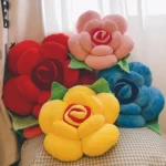 Rose Flower Decorative Pillow – Plush Stuffed Flower Cushion for Sofa, Bed & Window Décor | Valentine’s Day & Birthday Gift - Image 3
