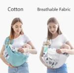Cotton Baby Wrap Sling with Safety Ring – Newborn Infant Carrier | Comfortable Kangaroo Bag for Hands-Free Baby Wearing (250529) - Image 3