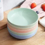 Children Lunch Food Plate Feeding Bowl Wheat Straw Kids Snack Dinnerware Environmental Dishes Newborn Tableware