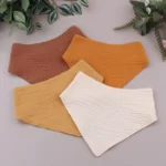 Infant Cotton Bib Newborn Solid Color Triangle Scarf Feeding Saliva Towel Bandana Burp Cloth Boys Girls Gift 3/4/5pcs/Set - Image 4
