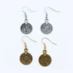 Vintage Earrings For Women Portrait Metal Coin Golden Circle Crystal Dangle Earrings Party Accesories Ear Studs Jewelry - Image 4