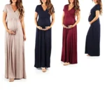 New Plus size Pregnant Women Dresses Maternity Dresses Women V Collar Short Sleeve Pregnancy Dress Maternity Sundress Clothes - Image 5