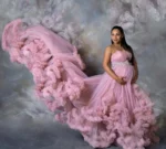 Maternity Dress For Photo Pregnant Women Sexy Tiered Ruffles Nigh Robes Mermaid Gown Pregnancy Dress Shower Prom Wear