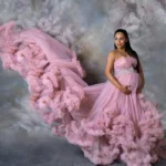 Maternity Dress For Photo Pregnant Women Sexy Tiered Ruffles Nigh Robes Mermaid Gown Pregnancy Dress Shower Prom Wear