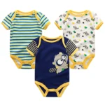 Boy Jumpsuits 3 Pieces Newborn Clothes Set Toddler Girl Bodysuit Kiddiezoom Clothing 100%Cotton Soft Infant Rompers 0-12M - Image 3