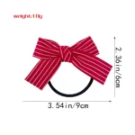 2pcs Girls Fashion Bow Tie Rubber Band Elastic Hair Rope Red Knot Love Wave Spot Hair Butterfly Headwear Hair Accessories - Image 5