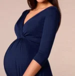 Nursing Dress Top V Collar Breastfeeding Long Sleeve Women Winter for Feeding Maternity Pregnancy Clothes Plus Size - Image 3