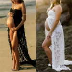 Photography Props Maternity Sexy Lace Maxi Dresses Gown Pregnant Dress Sleeveless Strapless Photo Shoot Summer Dress
