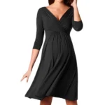 Nursing Dress Top V Collar Breastfeeding Long Sleeve Women Winter for Feeding Maternity Pregnancy Clothes Plus Size - Image 2