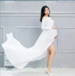 Spring Maternity dress tyle pregnancy dress for pregnant Maternity maternity dress photography props maternity gown photography - Image 2