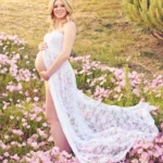 Photography Props Maternity Sexy Lace Maxi Dresses Gown Pregnant Dress Sleeveless Strapless Photo Shoot Summer Dress - Image 2