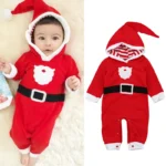Children's Wear Boy Girl Infant Long Sleeve Christmas 100% Soft Cotton Fleece Romper Jumpsuit Playsuit Clothes 0-24M DS19