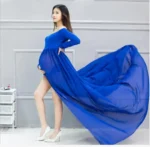 Spring Maternity dress tyle pregnancy dress for pregnant Maternity maternity dress photography props maternity gown photography - Image 4