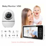5 inch Video Monitor with Two Camera and Audio, Night Vision, 4X Zoom, 1000ft Range 2-Way Audio Temperature Sensor Lullaby - Image 2
