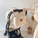 Bear Embroidery Nappy Bag Stroller Diaper Caddies Bags Portable Nappies Storage Toiletry Organizer Mommy Bag for Mom