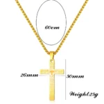 Christian Bible Cross Stainless Steel Statement Necklace Women/Men Catholic Jewelry Religious Collares de acero inoxida Wholesal - Image 3