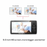 5 inch Video Monitor with Two Camera and Audio, Night Vision, 4X Zoom, 1000ft Range 2-Way Audio Temperature Sensor Lullaby - Image 3