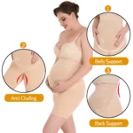 Maternity Shapewear for Under Dresses Pregnant Women Shorts Seamless Pregnancy Underwear Over Belly Support Panty Short Pants - Image 3