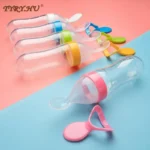 Newborn Silicone Rice Cereal Bottle Feeding Bottle Toddler Silicone Squeeze Feeding Spoon Milk Bottle Training Feeder