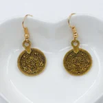 Vintage Earrings For Women Portrait Metal Coin Golden Circle Crystal Dangle Earrings Party Accesories Ear Studs Jewelry - Image 5
