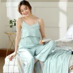 3PCS/Set Maternity Nursing Sleepwear Breastfeeding Pajamas for Pregnant Women 100% cotton Nightgown Pregnancy Lounge Home Wear - Image 4