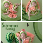 Full Moon Photography Clothing Newborn Photography Clothing Studio Watermelon Theme Blanket تذكارات للرضع