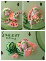 Full Moon Photography Clothing Newborn Photography Clothing Studio Watermelon Theme Blanket تذكارات للرضع