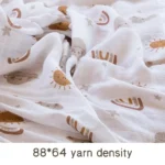 120x110cm Bamboo Cotton Muslin Swaddle Blanket Cute Soft Print Towel Wrap - Image 6