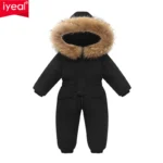 IYEAL Russian Winter Waterproof Snowsuit 90% Duck Down Jacket For Girls Coats Winter Park for Infant Boy Snowsuit Snow Wear - Image 2