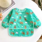 Bibs Cute Colorful Cartoon Waterproof Bib Infant Eating Children Drawing Long Sleeve Apron Self Feeding 0-3 Years - Image 6