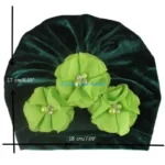 090B with Flowers Decoration Stylish Turban Hat Trendy Cap Autumn Winter Hat Comforable Wear for Girls & Infants - Image 6