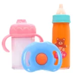 Doll Feeding Bottle Set Care Toy Stroller 2pcs Milk And Juice Bottles With Toy Pacifier Doll Accessories - Image 4