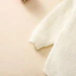 0-18M Newborn Girl Boy Christmas Sweater Romper Letter Embroidery Long Sleeve Crew Neck Knit Bubble Jumpsuit - Image 5