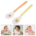 Y4QA Safe Plastic Cartoon Printing Kids Feeding Spoon Children's Long Soup Coffee Spoon Dinnerware Random Color - Image 2