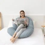 C-Shaped Pregnancy Pillow Star Pattern: Supportive Belly And Back Pillow For Side Sleeping, Solid Color Maternity Pillow - Image 2