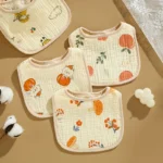 1pcs Bibs Cotton Infant Feeding Bib Newborn Burp Cloths Bandana for Kids Boys Girls Soft Saliva Towel - Image 5