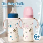 1PC 330ml large-capacity feeding bottle star PP bottle wide diameter anti-fall lightweight ergonomic handle design - Image 2