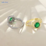 MHS.SUN High Quality Green Zircon Square Rings For Women Luxury Gold Silver Color Ring Wedding Engagement Aesthetic Jewelry Gift - Image 6