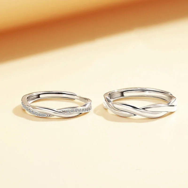 kf-S190c9150b08a4b06994f6306ad1df36dW Silver Color Twist Winding Ring Women 2025 New Simple Fashion Dainty Fine Jewelry Trendy Bridal Sparkly Gift - Image 1