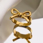 Stainless Steel Rings Romantic Bow Tie Adjustable Opening Ring For Women Jewelry Banquet Gift Non-fading High Quality Popular - Image 3