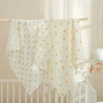 Soft and Comfortable Blanket for Newborns Cartoon Floral Print Muslin Diaper Swaddles Wrap Cloth Nursing Towel - Image 3