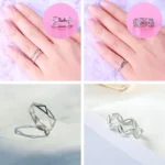 Fashion Silver Plated Geometric Rings Simple Hollow Flower Adjustable Rings For Women Girl Femme Minimalist Jewelry Gift