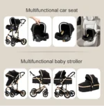 stroller 3 in 1 carriage lightweight stroller for cars with Mommy bag carrier for newborns prams fold - Image 2