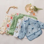 1 Pc Waterproof Bibs Cute Infant Eating Child Drawing Long Sleeve Apron Self Feeding 0-3 Year