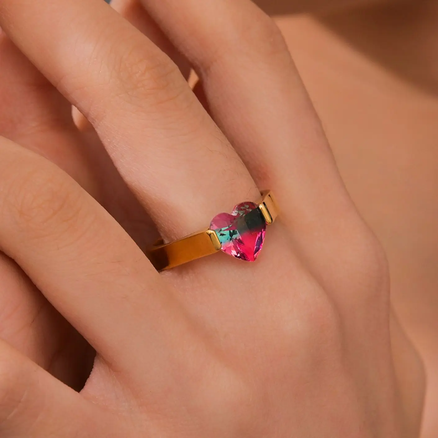 kf-S1c72e5a13aef454686487be6ce84dd95s Heart Rings for Women Wedding Engagement Bridal Jewelry Cubic Zirconia Stone Elegant Ring Accessories - Image 1