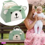 Diaper Organizer Portable Bear Cotton Rope Bin Toddler Diaper Storage Bin For Girls Boys Kids Christmas Shower Party - Image 4