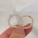 Vintage French Zircon Imitation Pearl Rings for Women Elegant Elastic Beaded Ring Luxury Party Wedding Jewelry Gift Accessories - Image 6