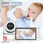 5 Inch Video Monitor With Camera PTZ Zoom Babyphone Cam Security Protection Surveillance Cameras Temperature Sensor Lullaby - Image 3