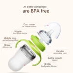 New 0-36 months nano-silicone bottle 240ml 150ml with handle Breastmilk-like design Soft milk pulling - Image 5